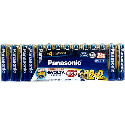 Panasonic パナソニック エボルタ アルカリ乾電池 単4形 12+2本パック LR03EJSP 14S